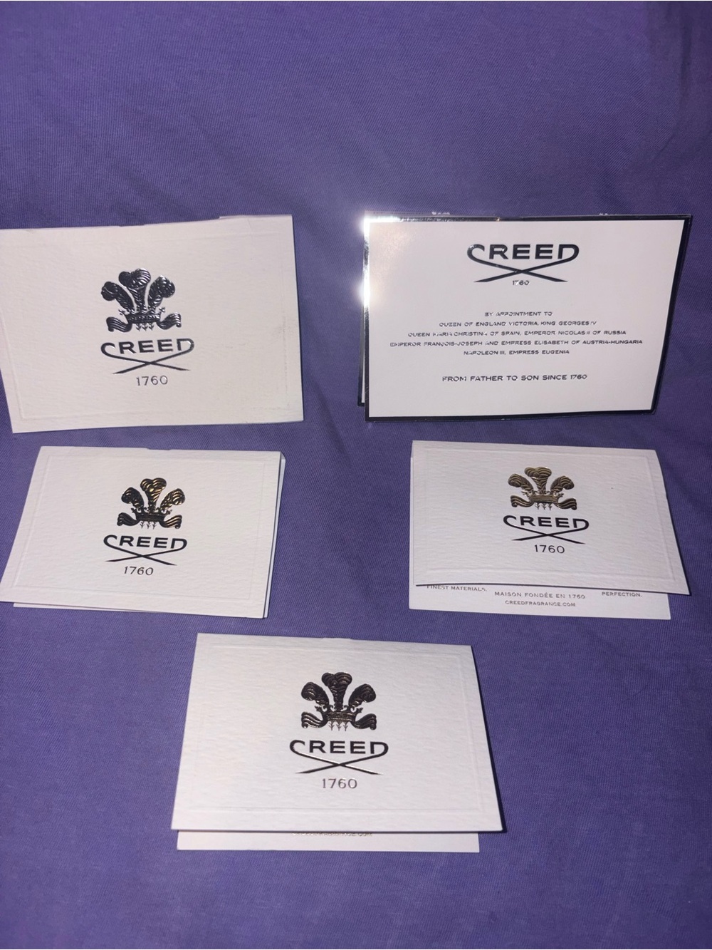 Creed White Cards with Black Logo Set